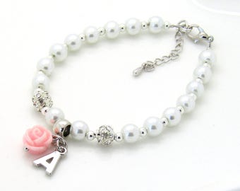 Flower Girl Gift • Childrens Personalized Bracelet • Flower Girl Bracelet • Personalized Flower Girl Gift • Childrens Jewelry• Kids Gift