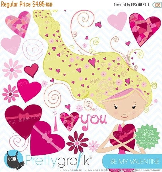 80% OFF SALE valentine girl clipart commercial use, vector graphics, digital clip art, digital images - CL448 Il_570xn