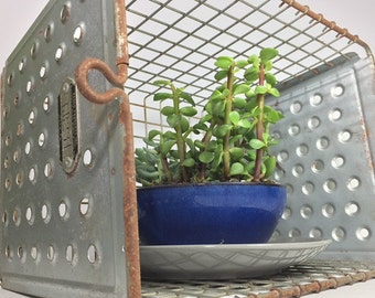 Vintage Industrial Metal Locker Basket Penco Products Inc, Oaks PA, End Number Tag Rusty