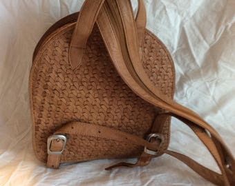 On hold for Laren H. New Old Stock Vintage Woven Leather Backpack