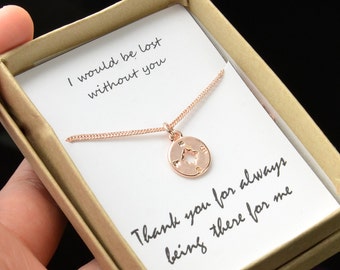 Bridesmaid Gift,Bridesmaid Jewelry Set,Bridesmaid Necklace Set 3 4 5 6 7 8 9 10 11 12,Personalized Bridesmaid Gift,compass necklace
