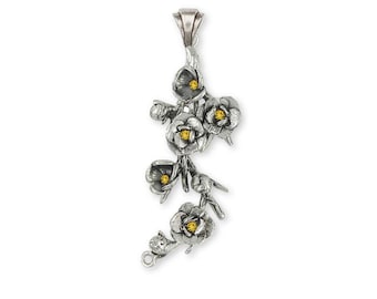 Magnolia Pendant Jewelry Sterling Silver Handmade Flower Pendant MGS2-SP