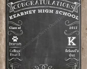 Complete Custom Chalkboard Graduation Photo Backdrop Printable - Photobooth Backdrop - High School Graduation Backdrop - College Graduation