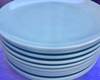 10 PC Melmac U.S.M.C Dinner Plates (Aqua-Sea Green)