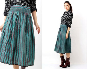 Trachten Skirt / Dirndl Dress / Trachten Green Skirt/ German Skirt/ FolkSkirt / Trachten Large Skirt /
