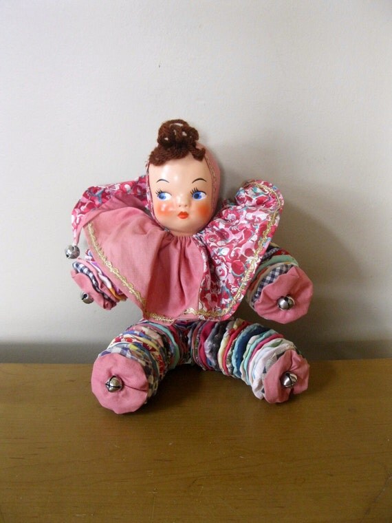 Vintage YO YO doll rag doll molded face bells by oakiesclaptrap