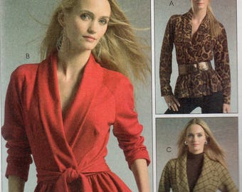 PEPLUM WRAP JACKETS McCall's Pattern 5529 Misses Sizes 6 8 10 12