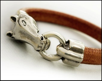 Horse Jewelry, Equestrian Bracelet, Gift for Horse Lover, Horse Gifts for Women, Horse Bracelet, Best Friend Gift, Women's Leather Bracelet