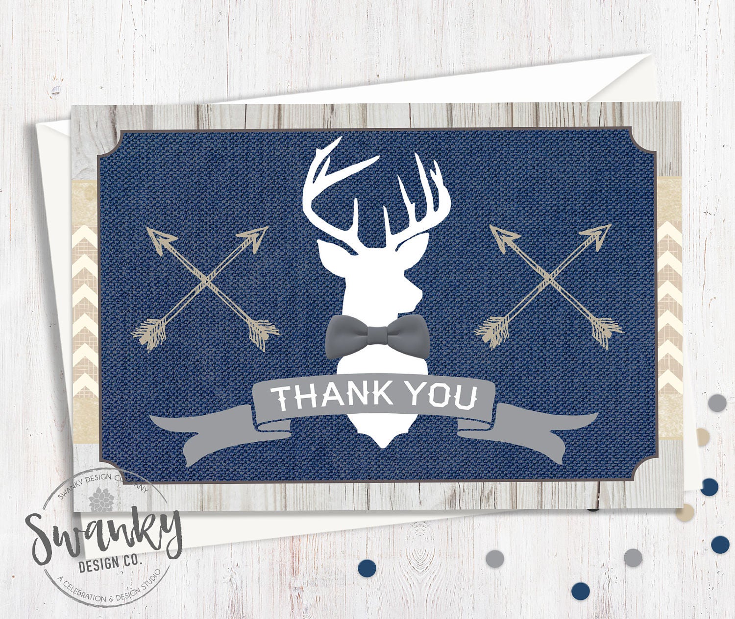 Deer Baby Shower Thank You Cards Baby Buck Baby Shower Gray