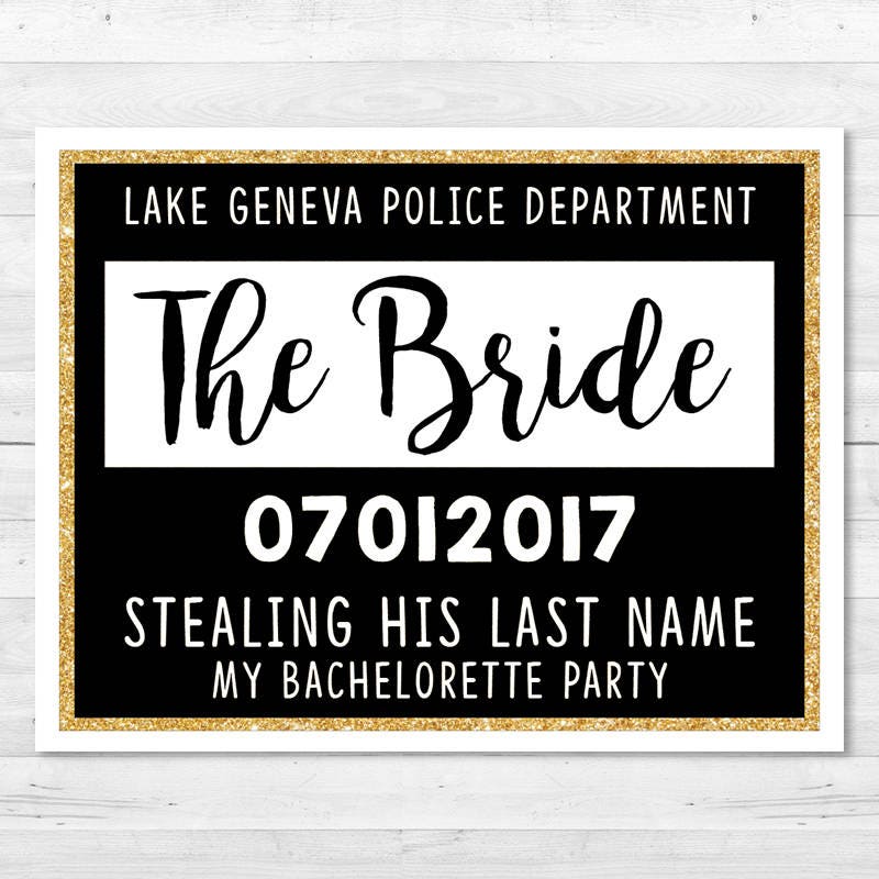 Printable Bachelorette Party Mugshot Jail Signs