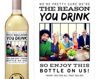 Boss Gift - Boss Appreciation Gift - Boss Christmas Gift - Custom Wine Label - Wine Label for Boss - Photo Wine Label - Funny Wine Label