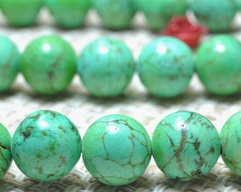 47 pcs of GreenTurquoise Smooth round beads in 8mm