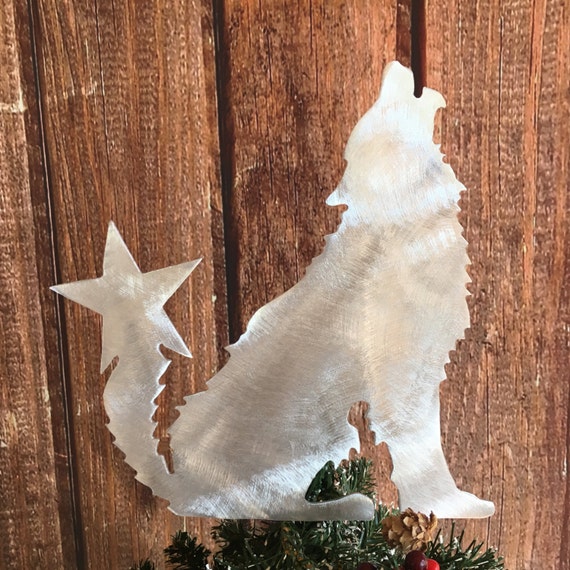 Wolf Christmas Tree Topper Holiday Decoration Wreath