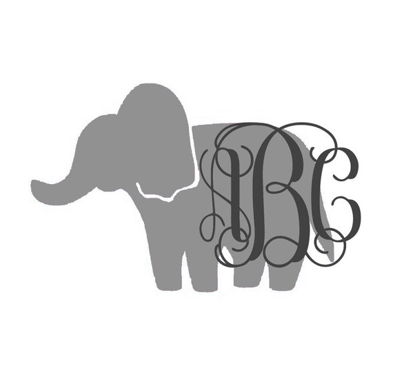 Monogram Elephant Decal Elephant Sorority Preppy Tribe