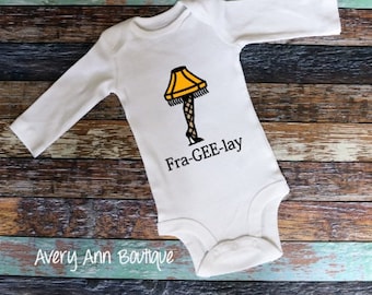 Christmas Story Lamp Outfit Bodysuit Baby Outfit Newborn Outfit Funny Baby Outfit Infant Outfit Toddler Fra gee lay Movie Quotes