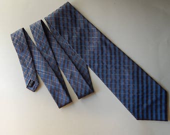 58" Calvin Klein Silk Blue Brown Stripe Mens Necktie Neck Tie