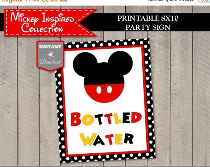 SALE INSTANT DOWNLOAD Mouse Clubhouse Bottled Water 8x10 Party Sign / Printable Diy / Clubhouse Collection / Item #1584
