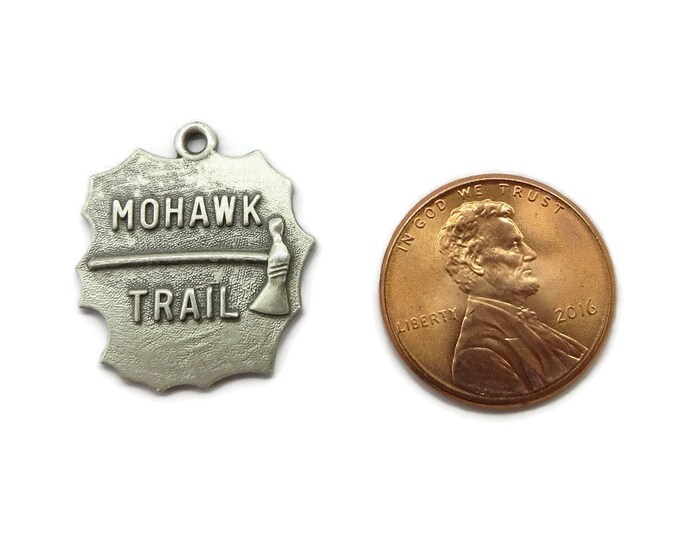 Sterling Silver Charm - Vintage Mohawk Trail Charm, Travel Charm, Pendant, Gift idea