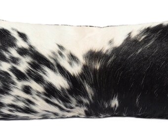 black and white cowhide pillow