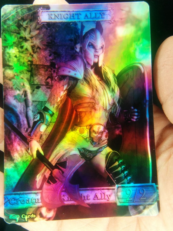 1x Knight Ally 1 FOIL LAMINATED Custom Altered Tokens MTG