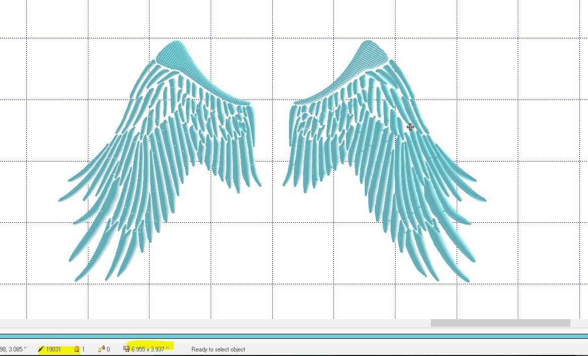 ANGEL WINGS Embroidery Design files includes both 5x7 and 4in
