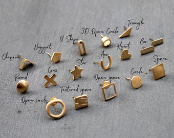 Mismatched Earrings Tiny stud earrings gold Single earring single stud earring mix match earrings mismatched stud earrings Gold post earring