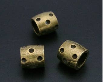 10 PCs Tibetan Silver Metal Beads Set Dreadlock Beads dread beads 6mm hole G16