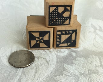 Set of three geometric stamp by Graven images, geometric stamps, Quilt Block Stamps, Quilt Block rubber stamps, Country stamp, Background