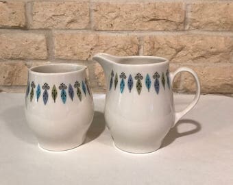 Vintage Carefree True China by Syracuse Nordic Cream and Sugar Set