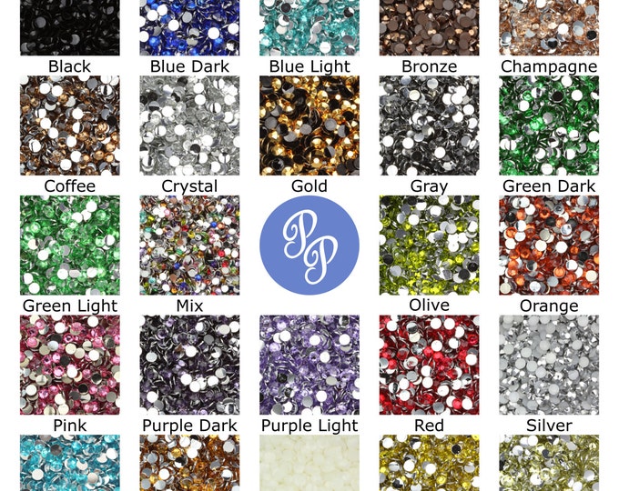 4mm Rhinestone Gems Flat Back Many Colors Nail Art DIY Phone Face Decoratio