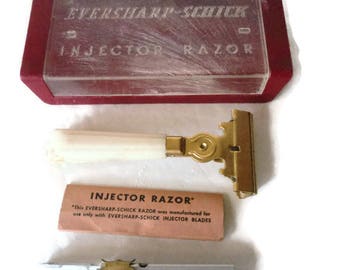 Vintage Schick Eversharp Injector Razor Bakelite Handle Original Case