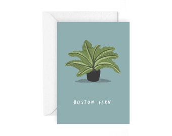 Boston Fern greetings card - botanical plant stationery fern card botany card botanical card