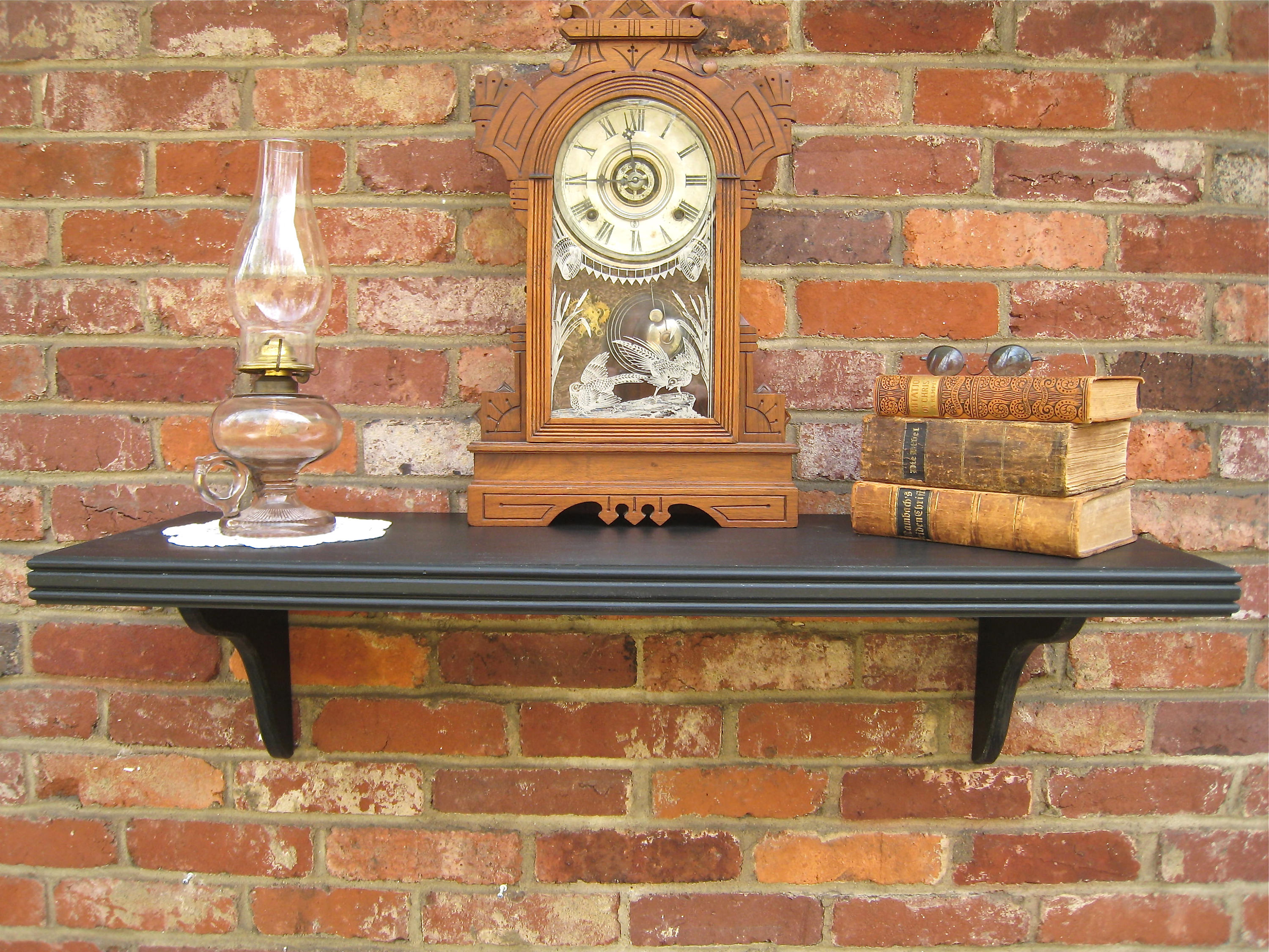 Black Wall shelf 10 inch deep shelf Decorative Trim