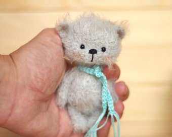 4 inches miniature Teddy bear, Blythe friend artist teddy bears miniature teddy bear Blythe friend toy crochet teddy bear ooak teddy bear
