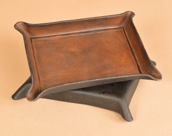 Valet Tray Leather - Leather Catchall - Full Grain Leather Tray