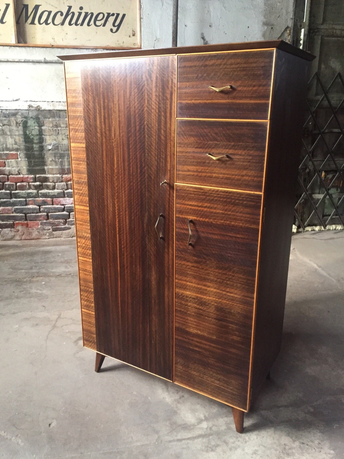 Mid century modern Bachelors chest White and Newton armoire