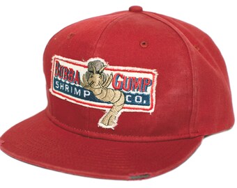 Bubba Gump Shrimp Co. Unisex-Adult One Size Embroidered Distressed Cap Red
