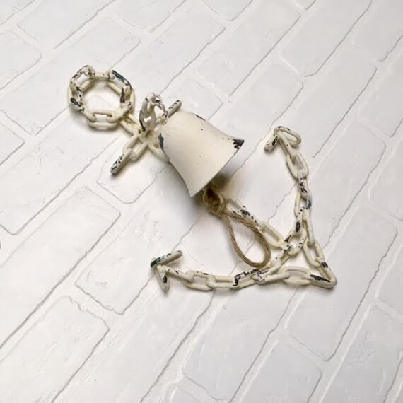 anchor nautical decor bell shabby chic beach house anchor wall anchor nautical decor bell shabby chic beach house anchor wall