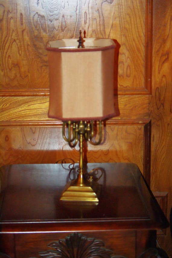 Vintage Brass 23 Candelabra Table Lamp with 3 way