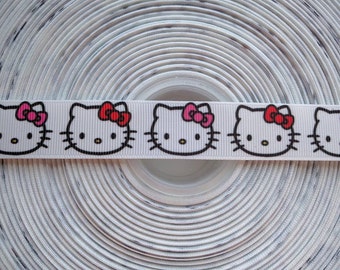 HELLO KITTY 7/8" 22mm Grosgrain Hair Bow Craft Ribbon 1543