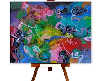 Modern Wall Decor, Peinture à l'huile, Abstrakt kunst, Abstract Oil paintings, Colorful Artistic Work, Constantin Galceava, Oil On Canvas