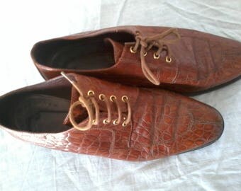 Vintage crocodile leather shoes size 38 see small 39