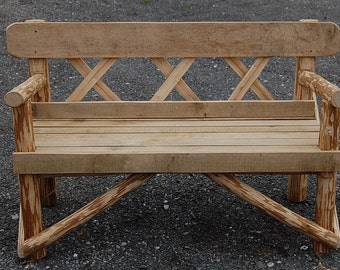 Garden Bench Made From Sweet Chestnut & Oak 4ft Two Seater.