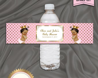 Printable Baby Shower Water Bottle Labels Royal Baby Shower