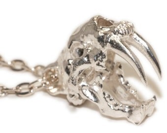 Saber Tooth Tiger Skull Pendant Saber-Tooth Cat Pendant Paleontology Gifts