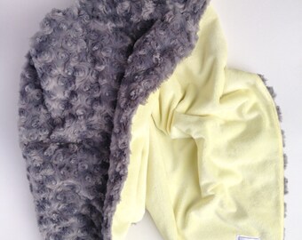 Minky Snuggle Blanket - Minky Baby Blanket - Handmade Baby Blanket, Newborn Modern Baby, Snuggly Baby Blanket, Soft Baby Blanket, Bumblebee