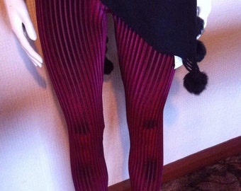 Claret Burgandy velour /velvet Leggings