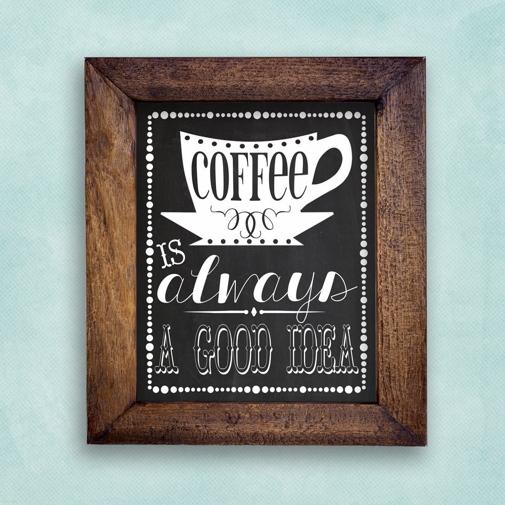 Coffee Sign Chalkboard Printable Coffee Is Always A Good