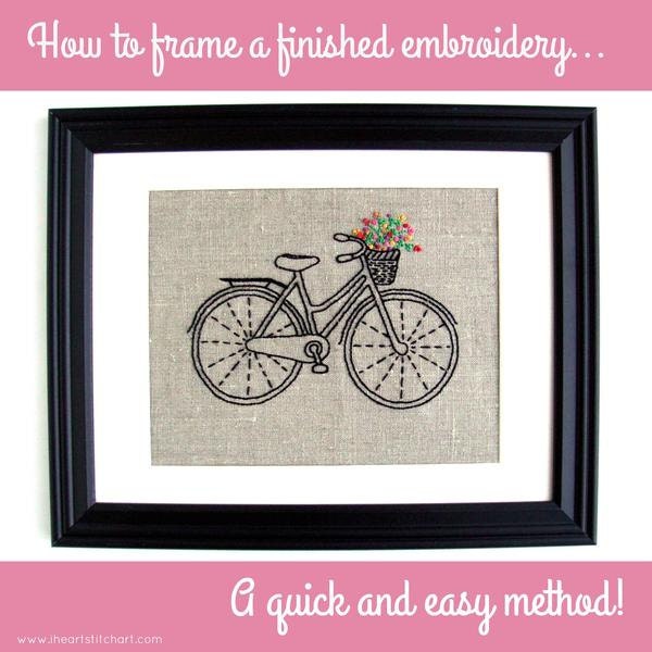 Frame a finished embroidery - quickly and easily