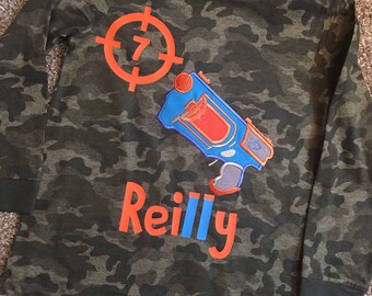 Items similar to NERF WAR - Boys Camo Birthday Party Invitation ...